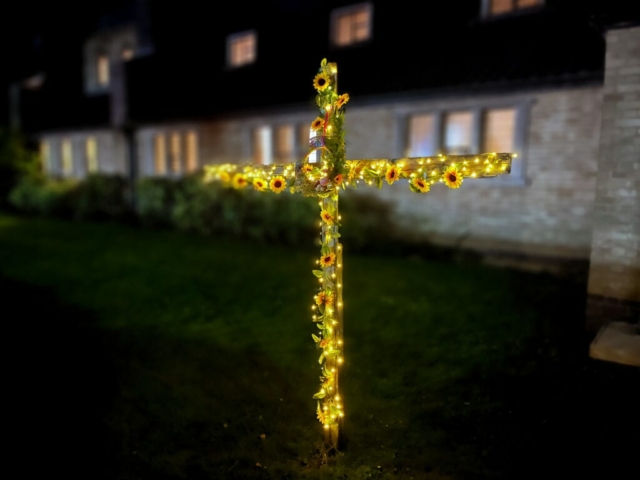 Photograph of the outdoor Easter cross